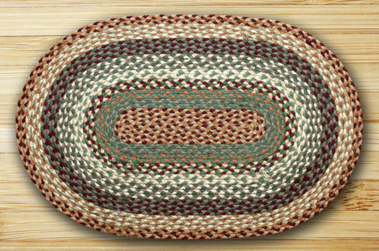Earth Rugs C-413 Buttermilk / Cranberry Oval Braided Rug 4 Feet x 6 Feet